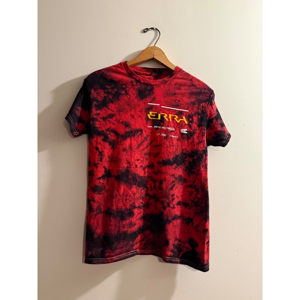 Erra Band Tee Red Black Tie Dye Scorpion Graphic T-Shirt Mens Small Y2K USA Made